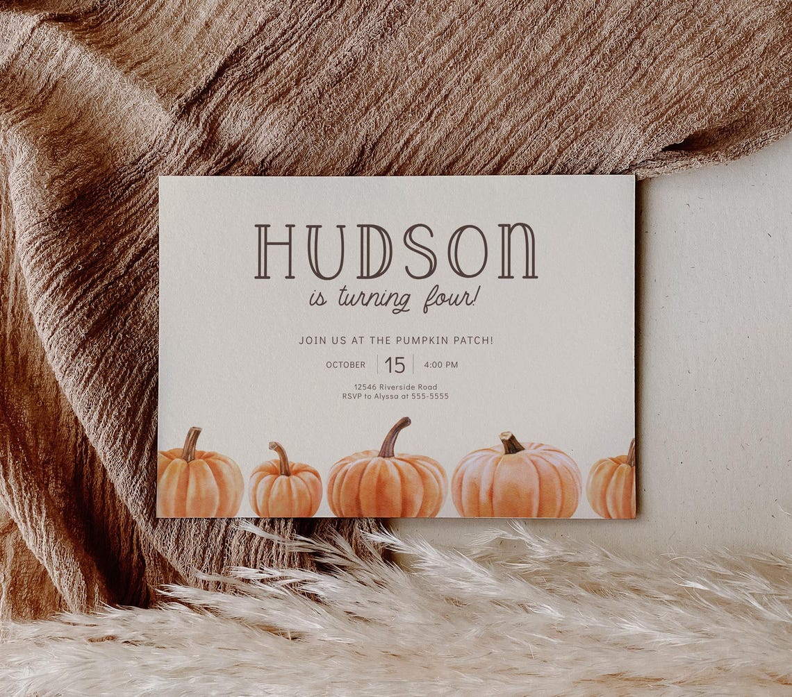 Pumpkin Thank You Card - Our Little Pumpkin, Editable Fall Thank You ...
