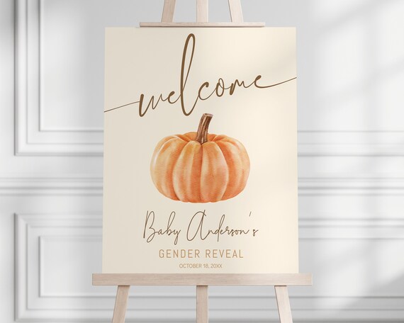 Pumpkin Gender Reveal, What Will Our Little Pumpkin Be, Gender Reveal