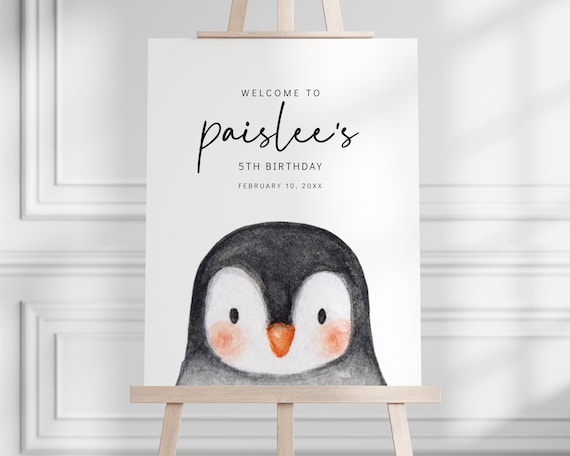 Pack De 3 Pancartas Decorativas De Pingüino Rosa - Ideales Para Cumpleaños, Baby Shower Y Fiestas Temáticas