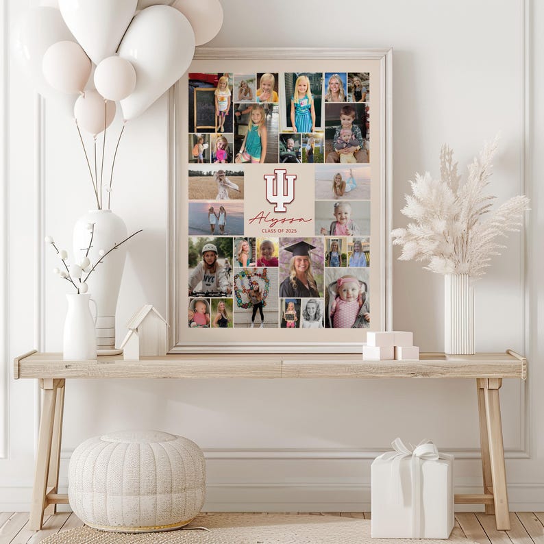 Graduation Photo Display, Photo Collage Sign, Picture Memory Board ...