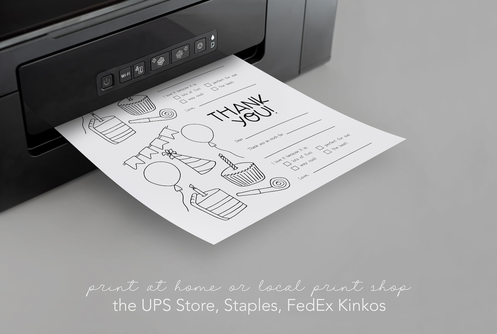 Kids Birthday Thank You Card Coloring Printable Fillable - Etsy