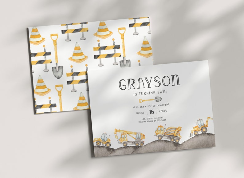 Construction Birthday Party Food Tent Cards - Construction Trucks - Place card - Buffet Cards - Label - Folded - EDITABLE - DIY image 5