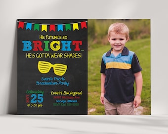 Vorschul-Abschluss-Party Einladung - Kindergarten-Abschluss - Zukunft ist so hell - Shades - Rainbow - Instant Download - EDIT YOURSELF