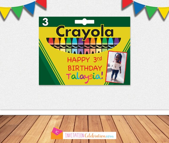 Crayola Party BACKDROP - Art Party - Crayons - Digital File - YOU PRINT - Personalized - Large Poster - Printable Sign - You choose size Il_570xn