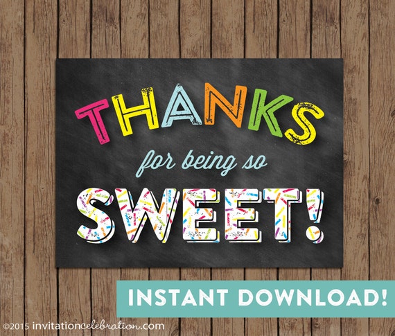 Chalkboard Thank You Card - PRINTABLE - Baby Sprinkle - Flat Note Cards - Vintage Retro - INSTANT DOWNLOAD Il_570xn