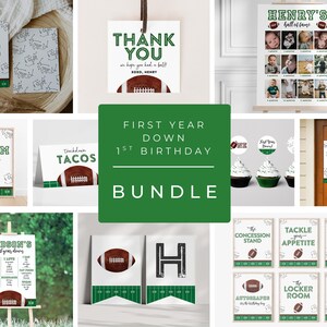 First Year Down Birthday Sign - Football Party Sign - Football Birthday Party - First Year Down Custom Sign - EDITABLE Template - DIY image 5