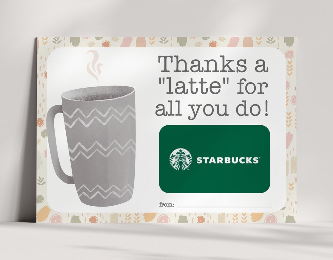 Coffee Gift Card Holder - Thanks a Latte - Teacher Appreciation - Thank ...