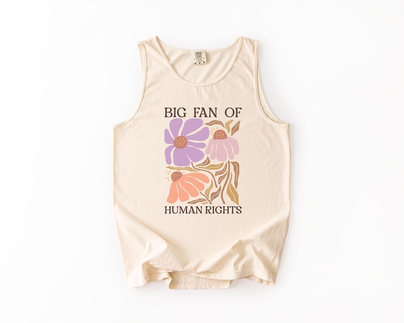 Big Fan of Human Rights Tank Top, Human Rights Tank, Progressive Summer Shirt, Anti-Trump Tank Top image 5