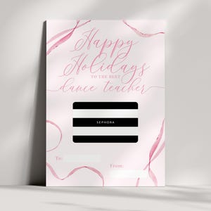 Porta carte regalo per insegnanti di danza, istruttore di danza, buone feste, stampabile, regalo di Natale per insegnanti di danza, grazie, DOWNLOAD IMMEDIATO