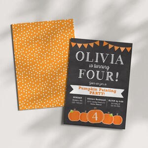 Pumpkin Painting Party - PRINTABLE - Art Party - Birthday Invitation ...