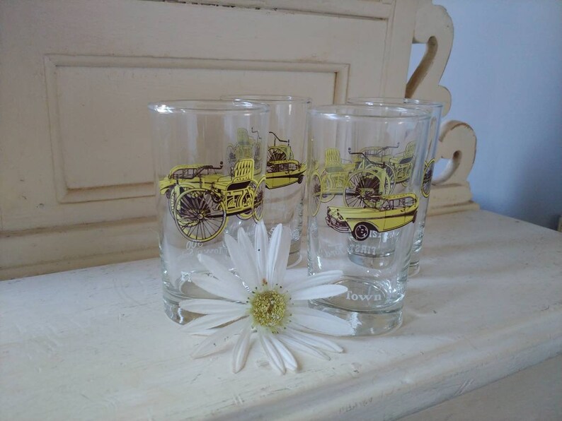 Mid Century Style Drinking Glasses Ford Car Drinking Glasses Retro