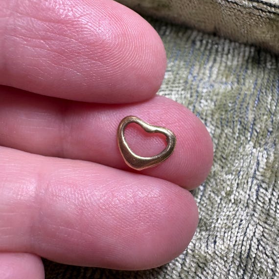 Tiny Vintage 14k Open Heart Charm