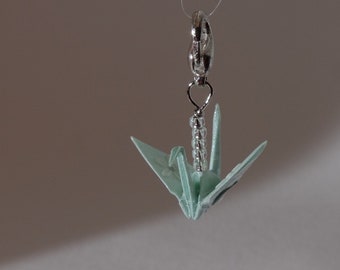 Handmade in Denmark, Origami crane charm - light green