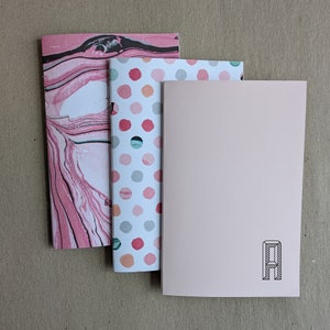 Set di 3 diari, quaderni, diari a righe rosa personalizzati