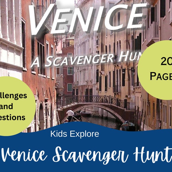 Kids Explore, Venice, Scavenger Hunt, Italy with kids, Kids Activity, Educational Game, travel games, printable,