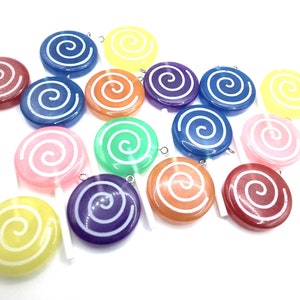 16 Resin Lolli Pop Pendant/Charms 54x30x7mm