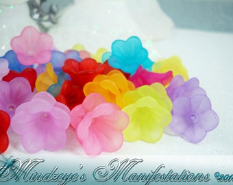 Frosted Translucent Acrylic Flowers 15x10mm