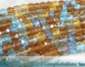 Czech Faceted Beaches Rondelle Mix(9006) 5x3mm