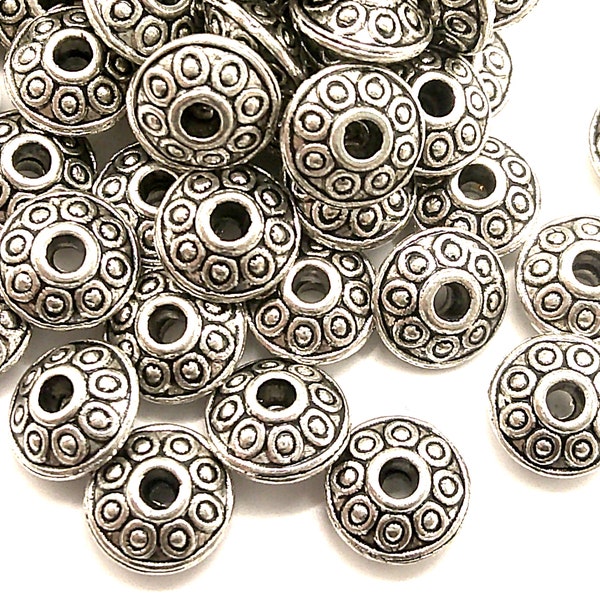 50 or 100  Ornate Saucer Beads