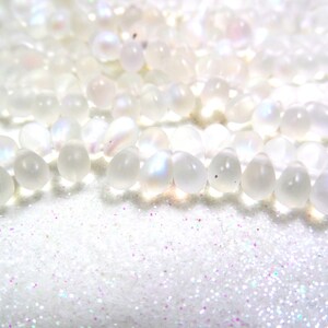 Czech Fringe Drops Crystal Clear w/ AB Finish Finish 4x6mm