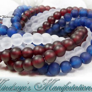 Your Choice! Red, White or BlueFrosted Patriotic Glass Beads 5-6mm