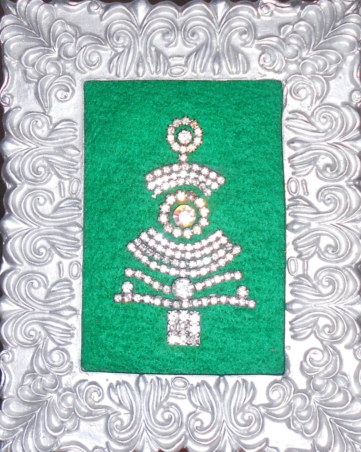 Vintage Jewelry Christmas Tree Art Framed Etsy