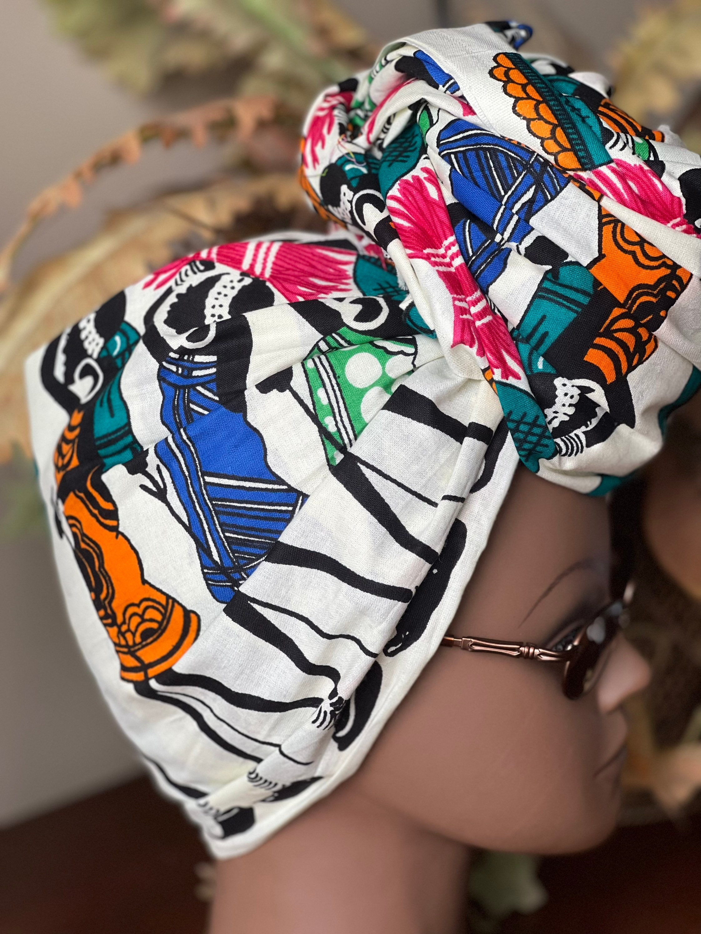 African Print Head Wrap: 100% Cotton Ankara Headscarf - Etsy display picture 2