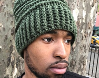 Olive Green Slouch Beanie/ Dreadlock hat/ Rasta Beanie/ Unisex Hats/ Gift ideas