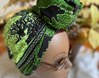 Green and Black Head-wrap, Multi-Colored Head-wrap, Hair Accessories, Headscarf, 100% Cotton,  Gift Ideas.