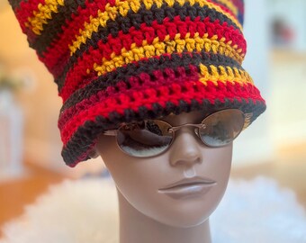 Crochet Cat Ear Beanie: Oversized Handmade Winter Hat
