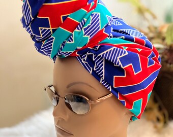 Ship Quickly, Multi-Colored Head-wrap, Hair Accessories, Headscarf, Ankara Fabric/100% Cotton, Gift Ideas.