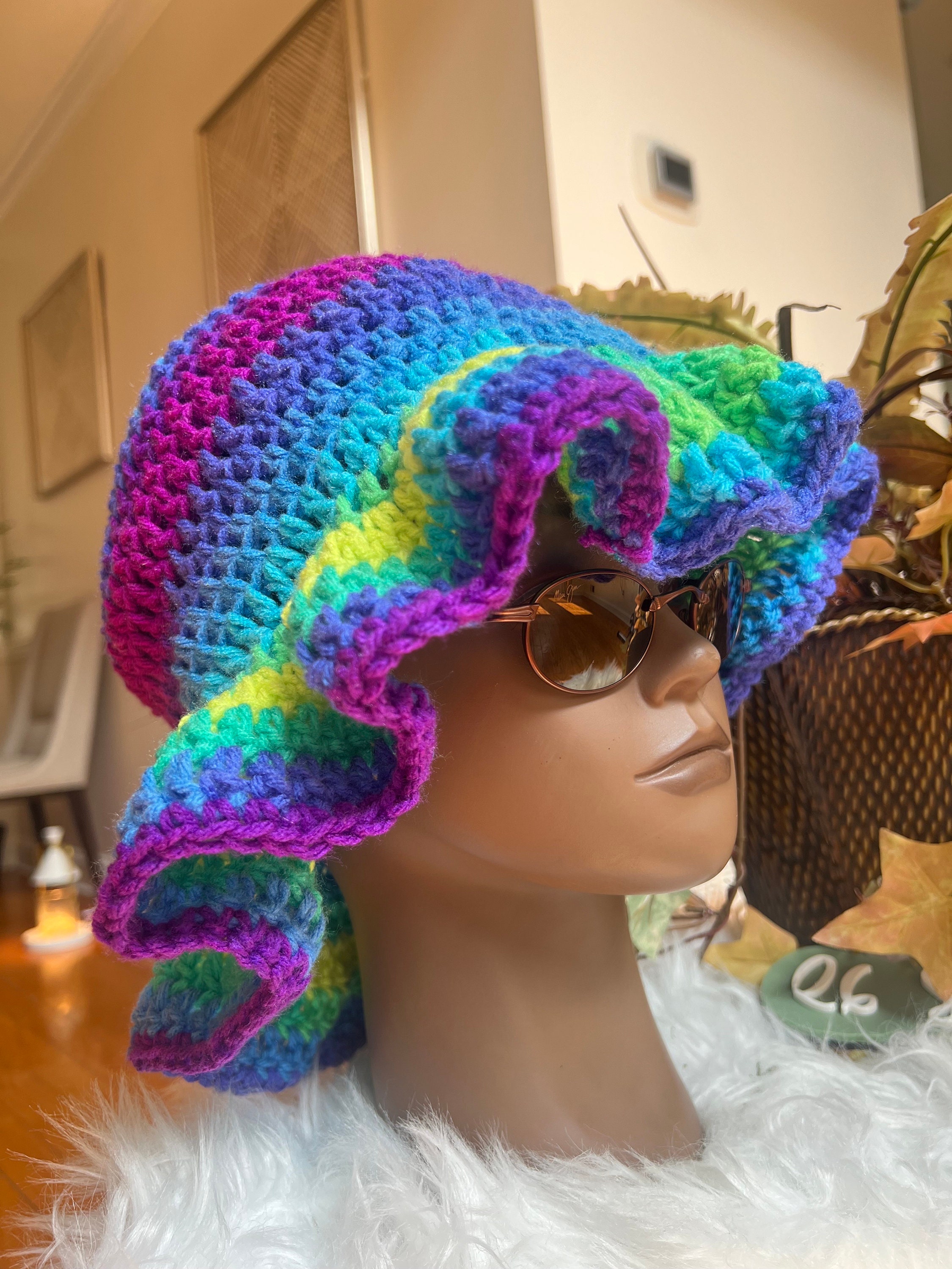 Handmade Crochet Bucket Hat with Ruffled Brim Boho Chic Slouchy Design crochet bucket hat with ruffles tutorial - TikTok Shop main image 3