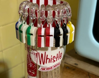 vintage whistle glass swizzle sticks set of 8