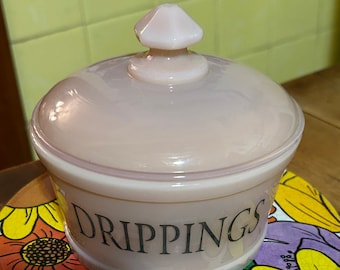 vintage pink mosser drippings jar