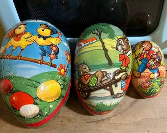 vintage paper mache germany easter eggs