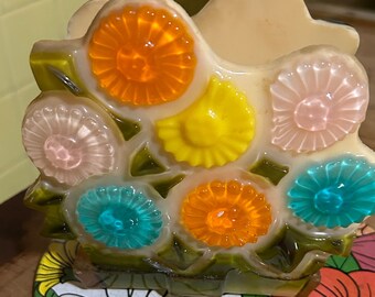 vintage lucite flower power napkin holder