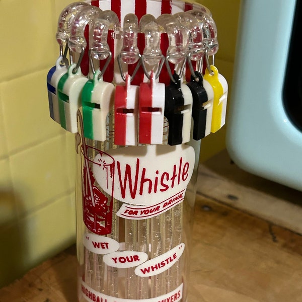 vintage whistle glass swizzle sticks set of 8