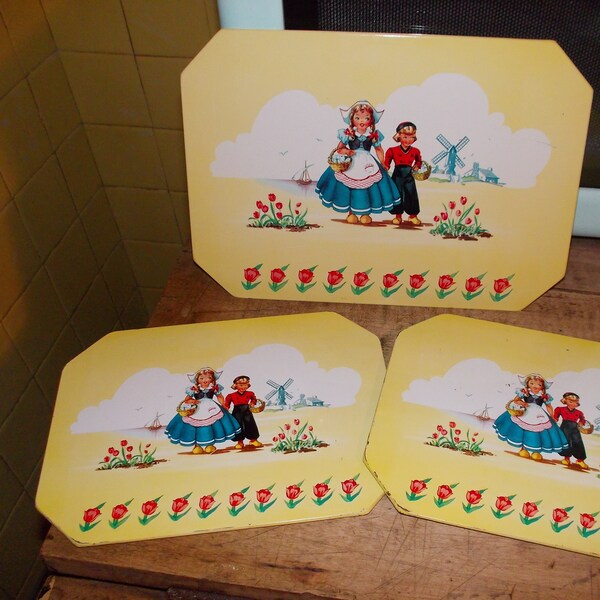 vintage dutch hot pads, trivets, burner covers