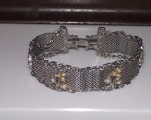 vintage Goldette silver mesh pearl bracelet
