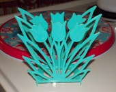 c-vintage lustro ware tulip jadeite turquoise napkin holder