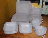 vintage fireking blue azurite charm dinnerware set of 24