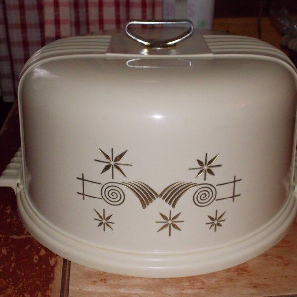 vintage lustro ware cake keeper twist n lock