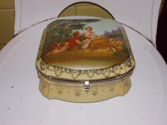 vintage victorian ardalt china trinket jewelry box - image 1