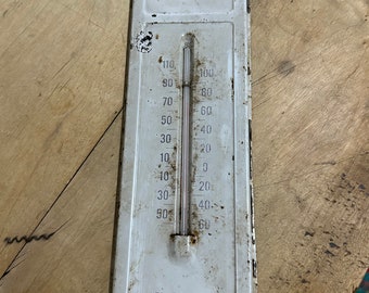 vintage metal standard oil advertising thermometer