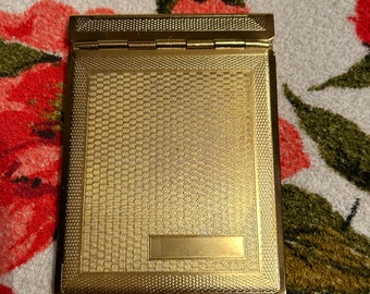 vintage gold compact address book