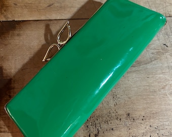 vintage mod green vinyl eyeglass case