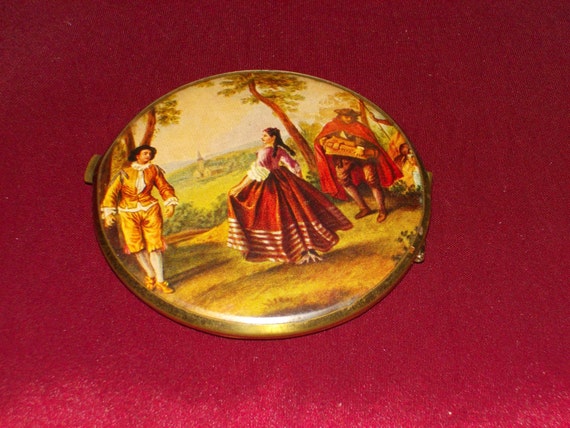 vintage victorian mirror compact - image 2