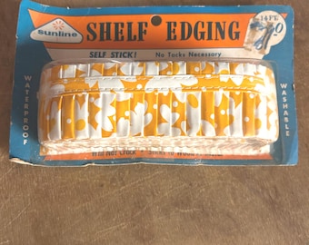 vintage vinyl plastic orange shelf edging