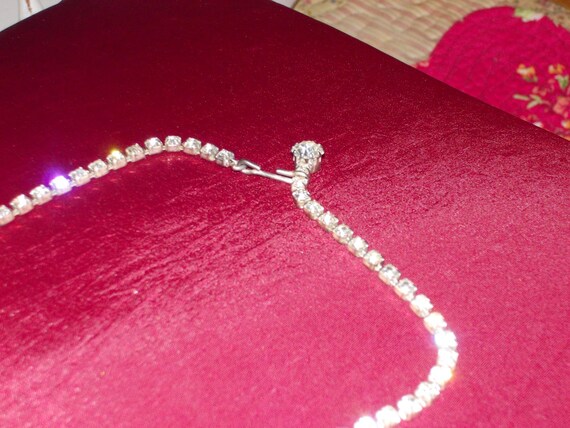 vintage silver rhinestone tiered drop necklace - image 4