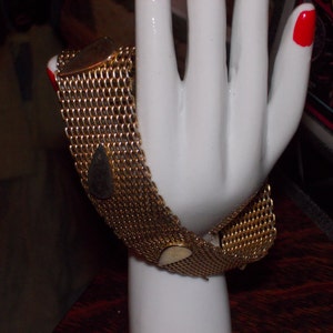 vintage gold wide mesh bracelet